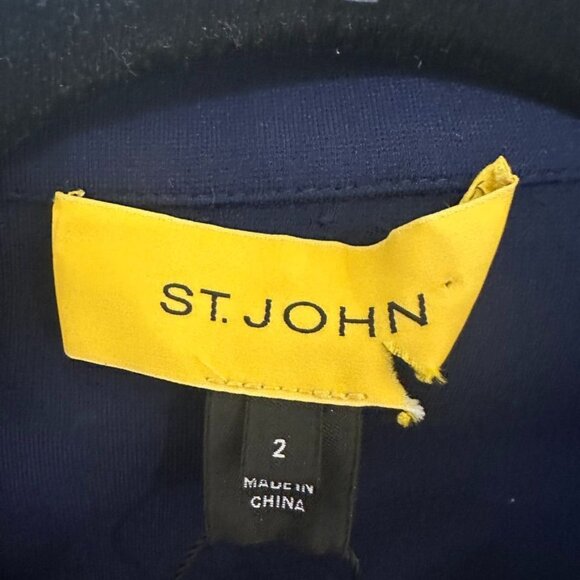 St John Navy Blue Double-Breasted Blazer Santiago Knit Size 2 NWT MSRP $1200 - Picture 6 of 12